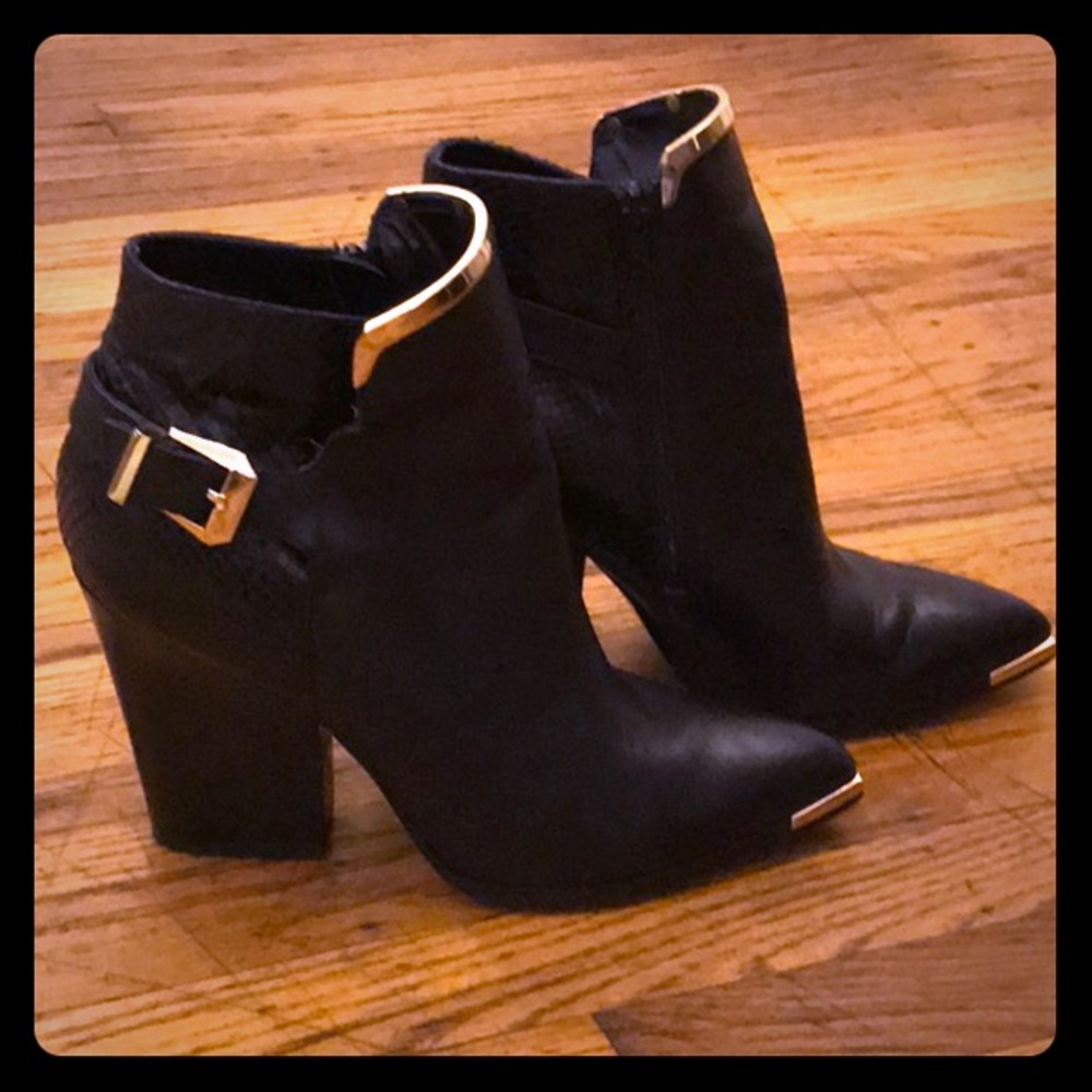 ALDO Bootie With Gold Detailing